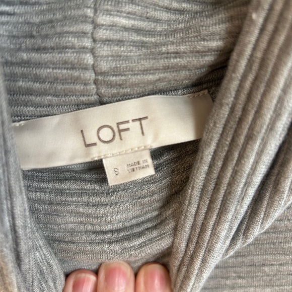 Loft Gray Striped Turtleneck Dress - Size Small - Picture 2 of 3